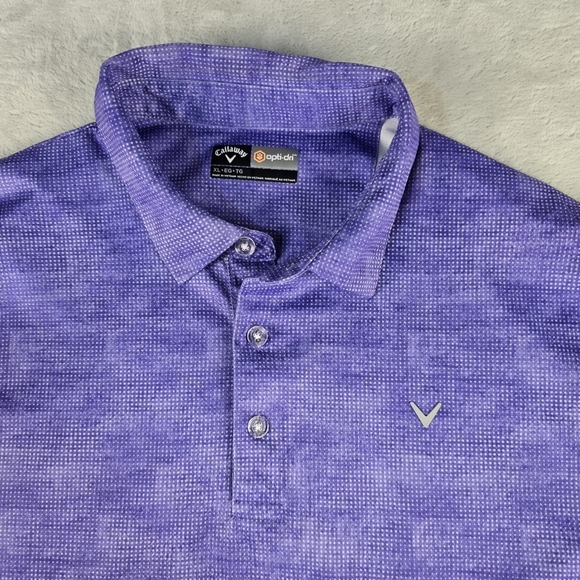 Men's Callaway Geometric Purple Polo Shirt Sz XL - Picture 3 of 6